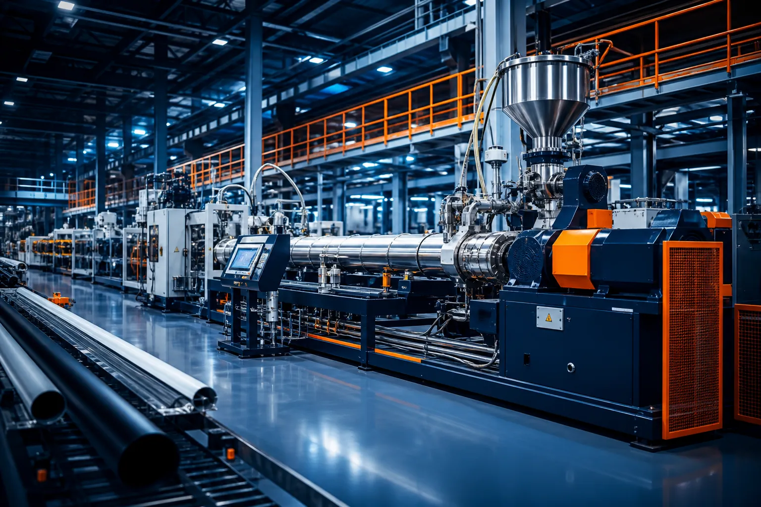 Ligne de production moderne d'extrusion de polymères